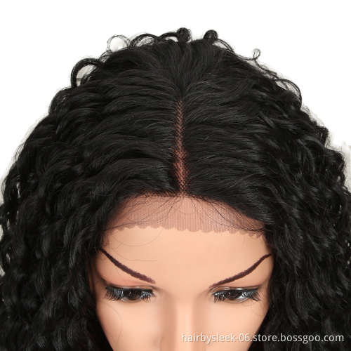 Magic Hair Synthetic Wig Lace Front Heat Resistant Fiber Long Curly Black Red Wig 28 Inch For Black Women